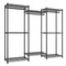 Heavy Duty Portable Closet Garment Rack With Shelves Steel Clothes Organizer Adjustable Storage Ink Black